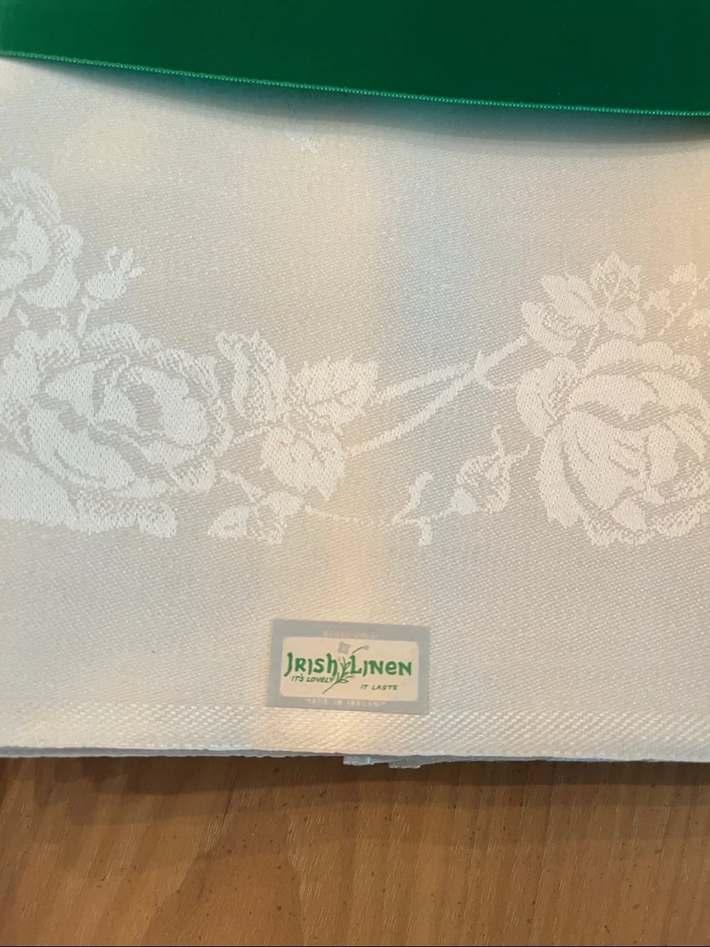 Vintage “never used” Rose pattern Irish linen Napkins